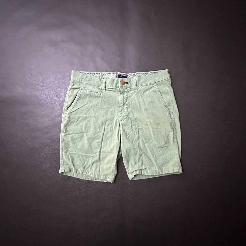 johnnie-O Shorts Mens 30 Green Modal Blend Chino Preppy 7.5" Stretch Comfort